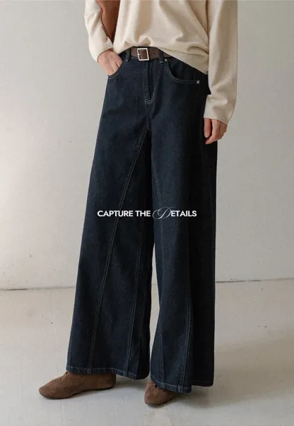 Women High Waist Wide Leg Denim Jeans Pants