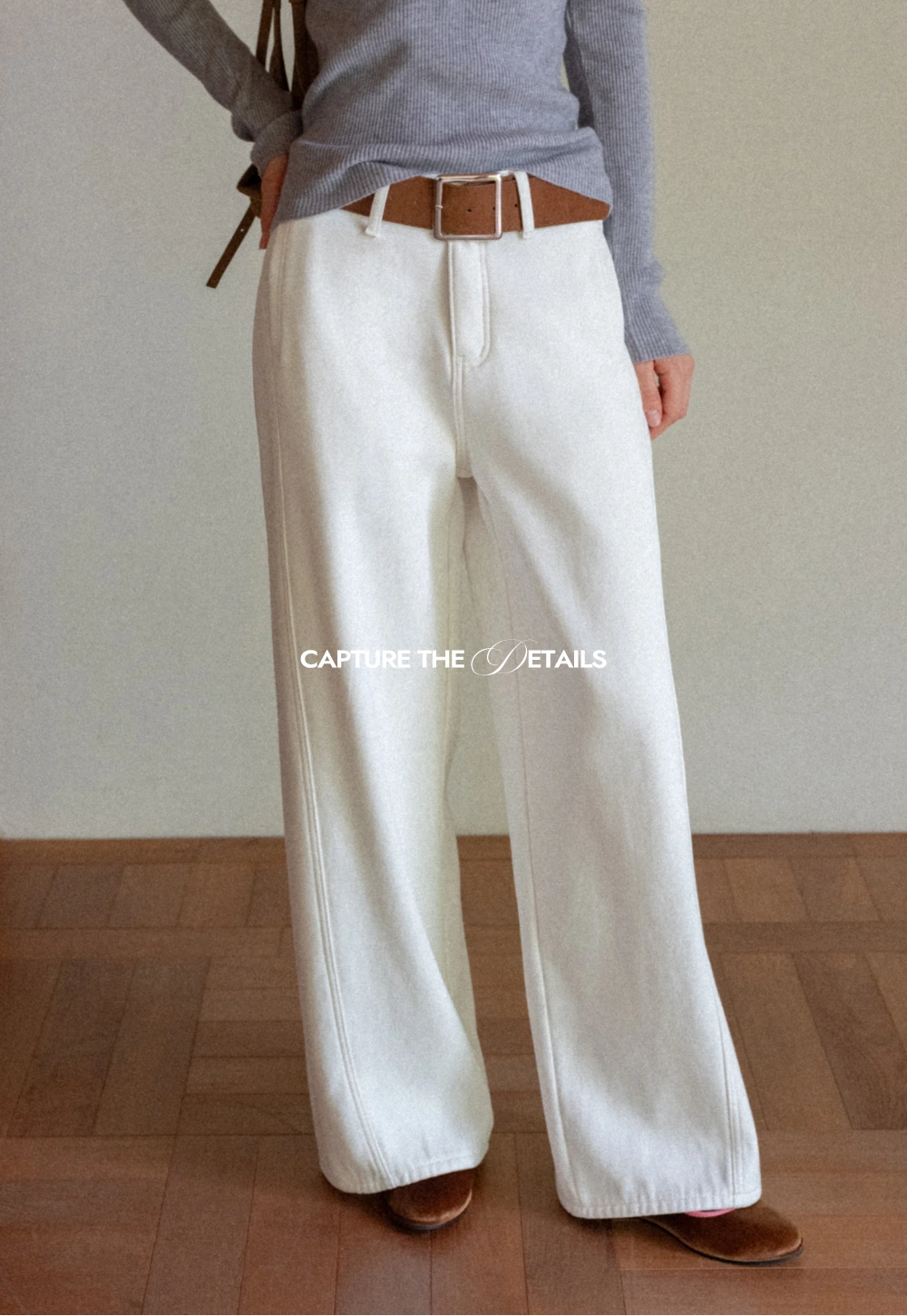 Womens High Waist Wide Leg Pants with Belt