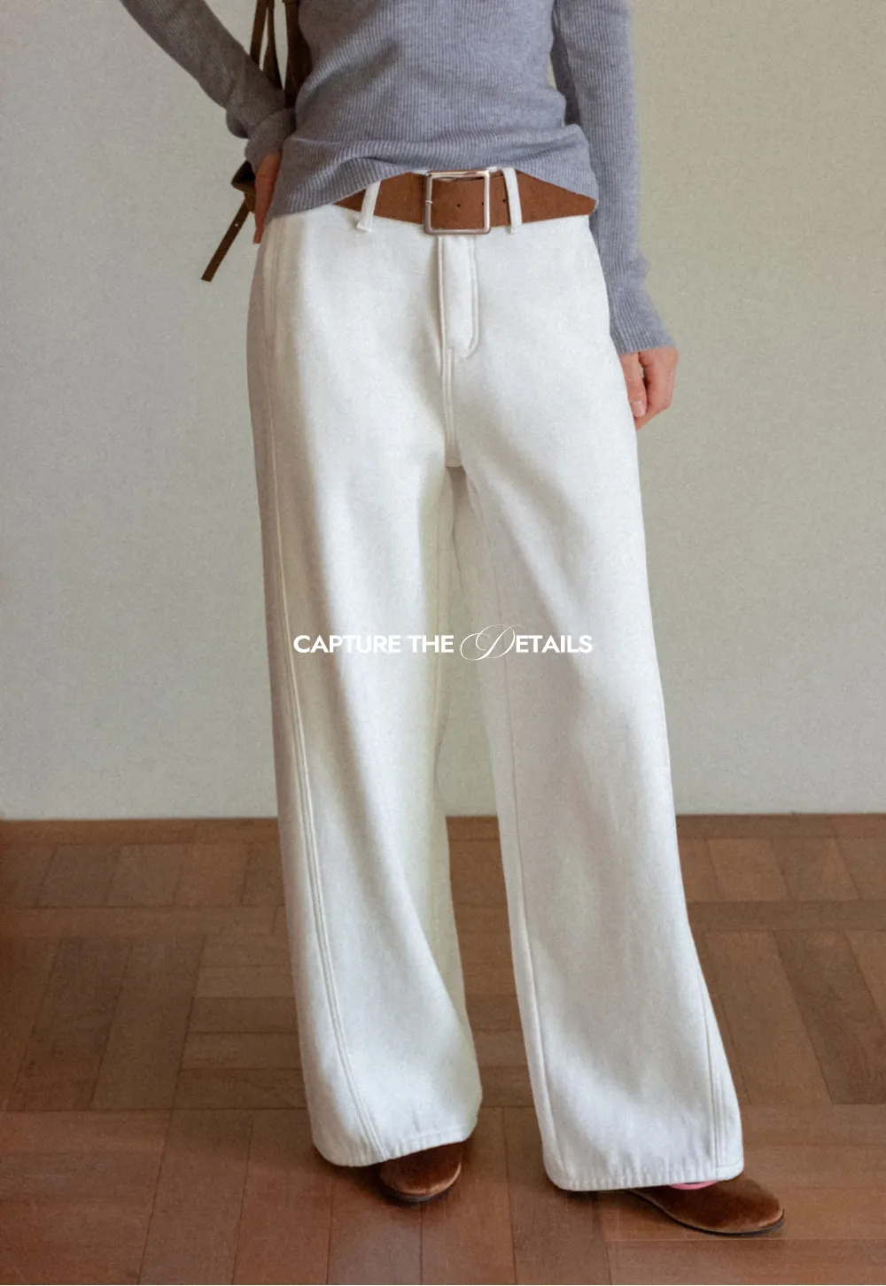 Womens High Waist Wide Leg Pants with Belt