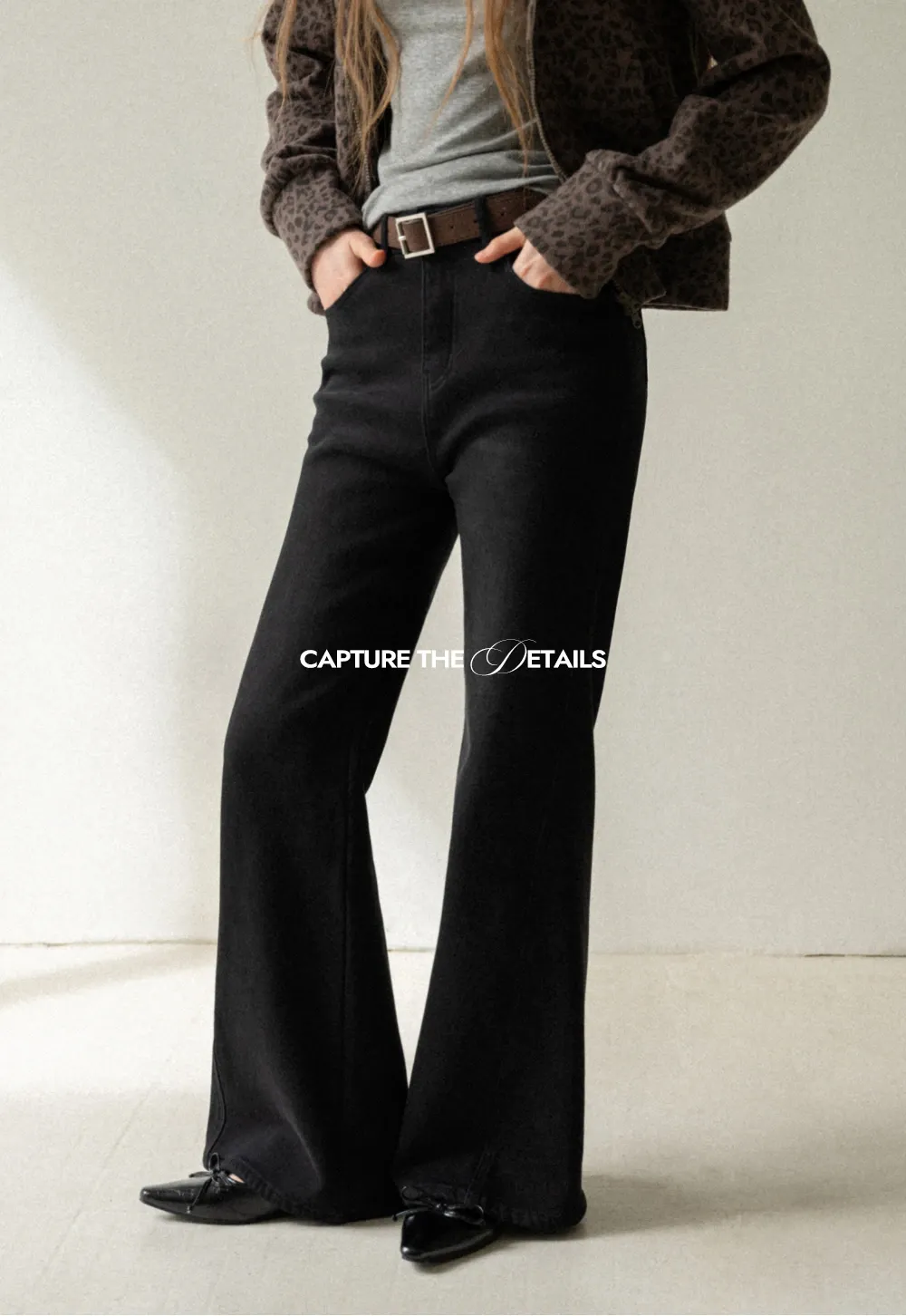 Womens High Rise Wide Leg Denim Pants