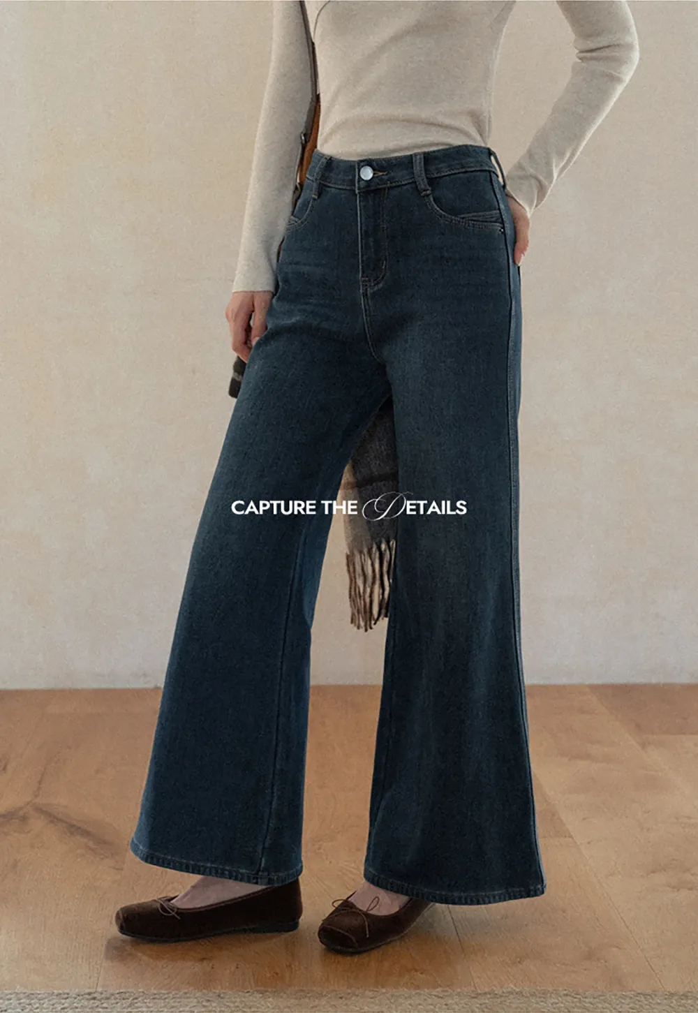 Womens Wide Leg Jeans with Belt