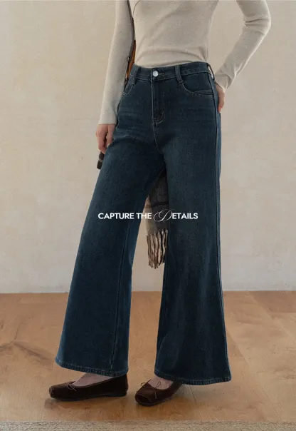 Womens Wide Leg Jeans with Belt