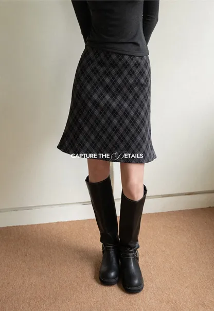 Plaid A-Line Mini Skirt