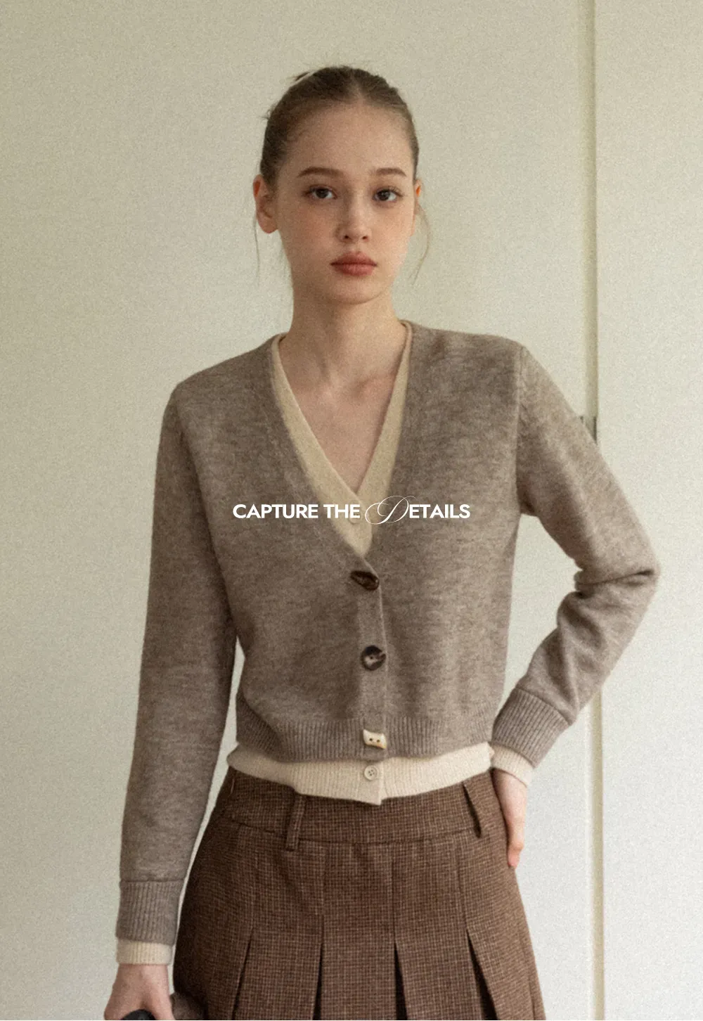 Contrast Trim Button-Up Knit Cardigan