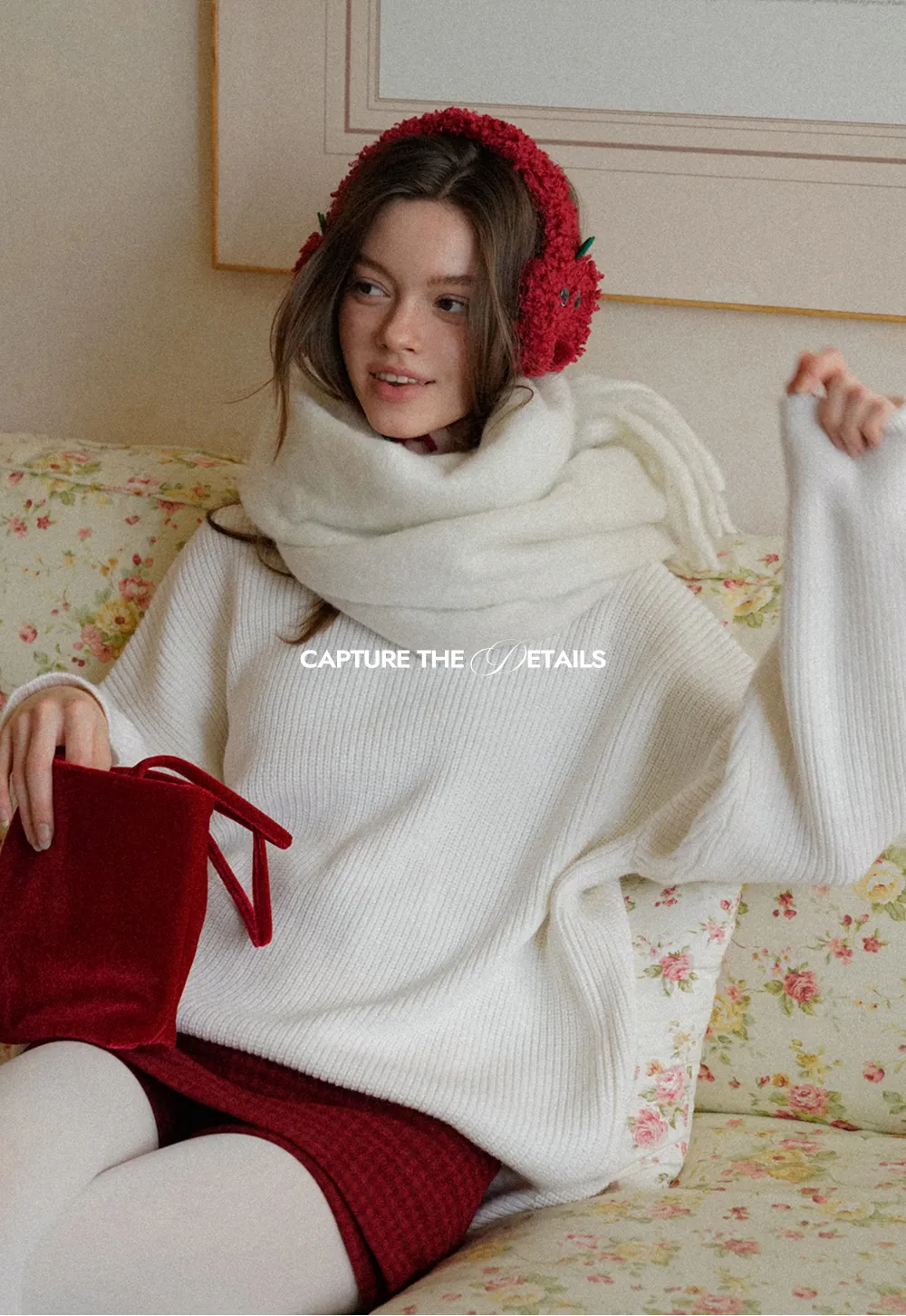 Ribbed V-Neck Knit Sweater