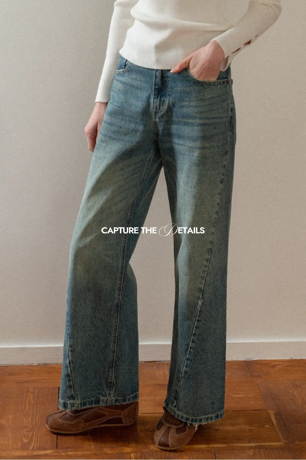 Wide-Leg Denim Jeans