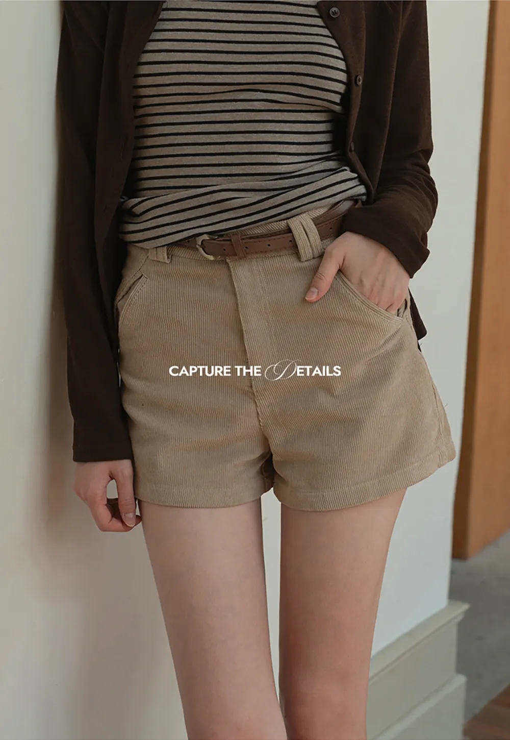 Vintage Belted Corduroy Shorts