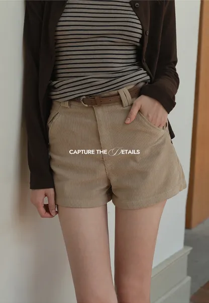 Vintage Belted Corduroy Shorts