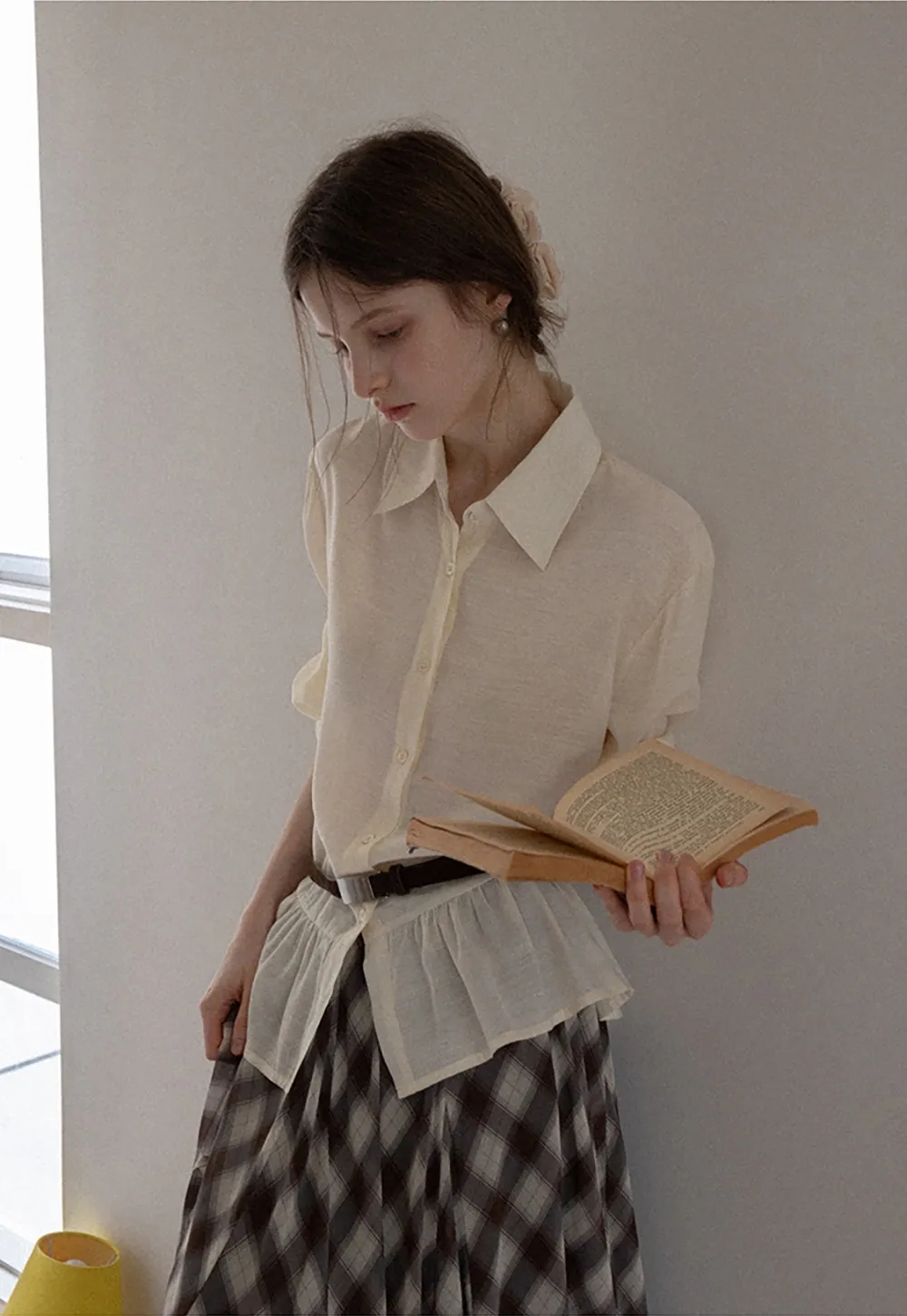 Women's Sheer Ruffle Hem Shirts