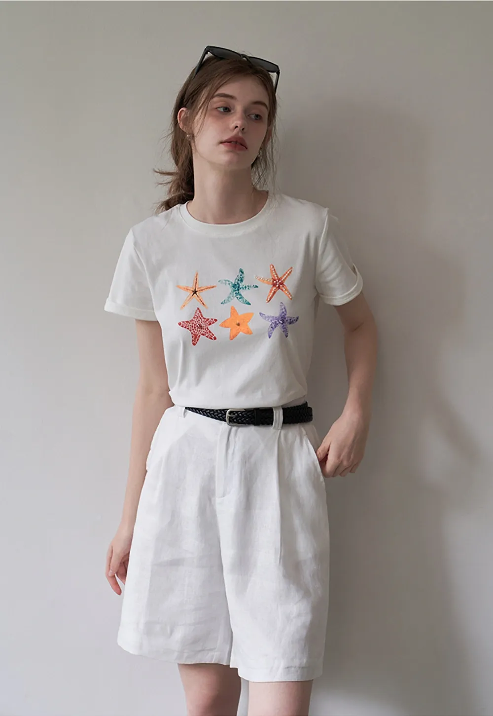 Women's Graphic Print Straight Shoulder T-Shirt