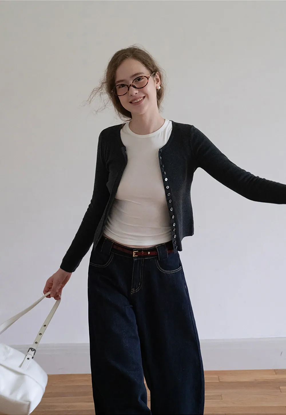 Womens Long Sleeve Button Down Knit Cardigan