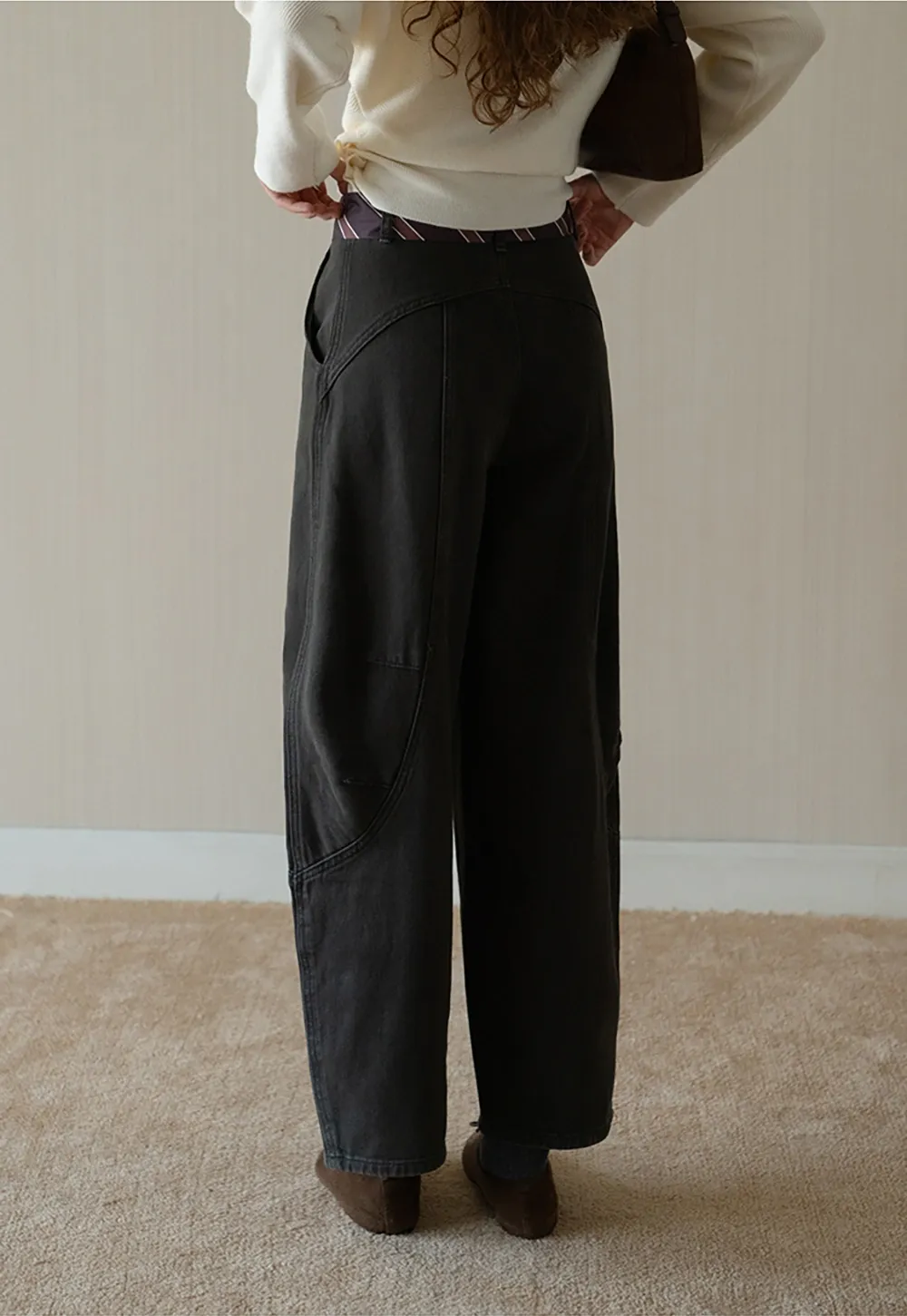 Womens High Waist Wide Leg Cargo Pants