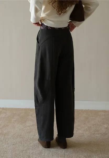 Womens High Waist Wide Leg Cargo Pants
