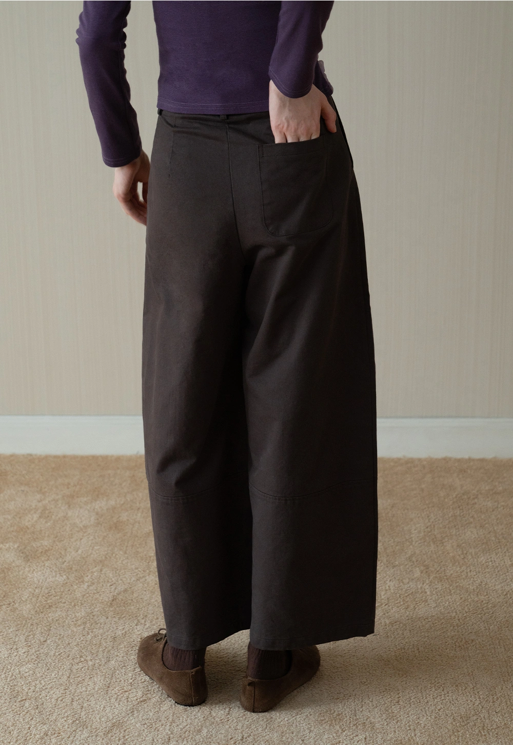 Womens High-Waist Wide-Leg Pants with Belt Detail