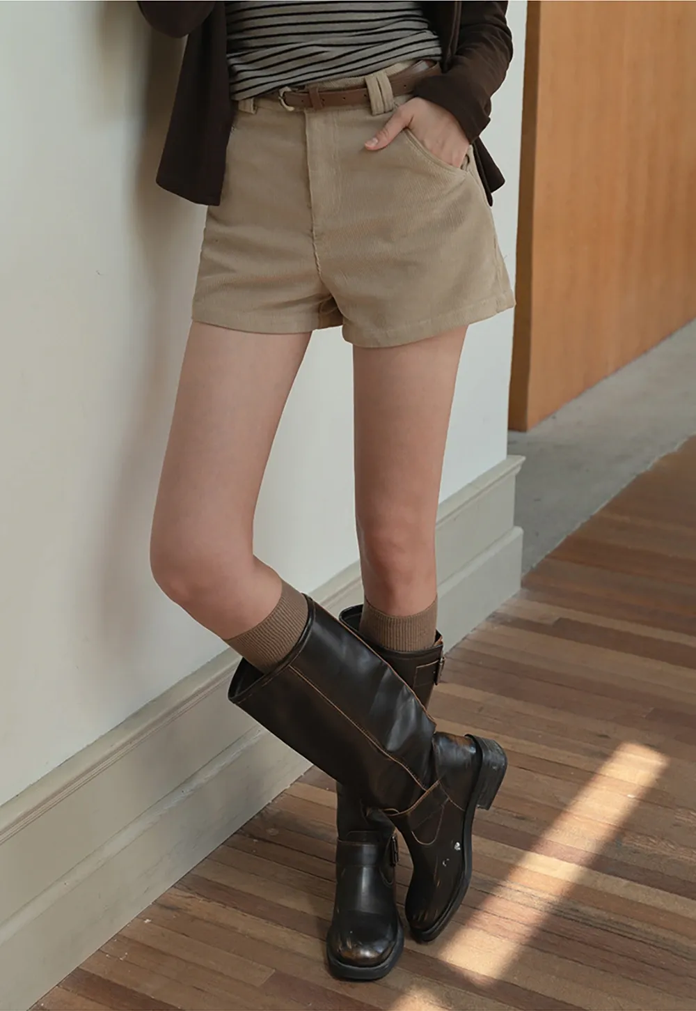 Vintage Belted Corduroy Shorts