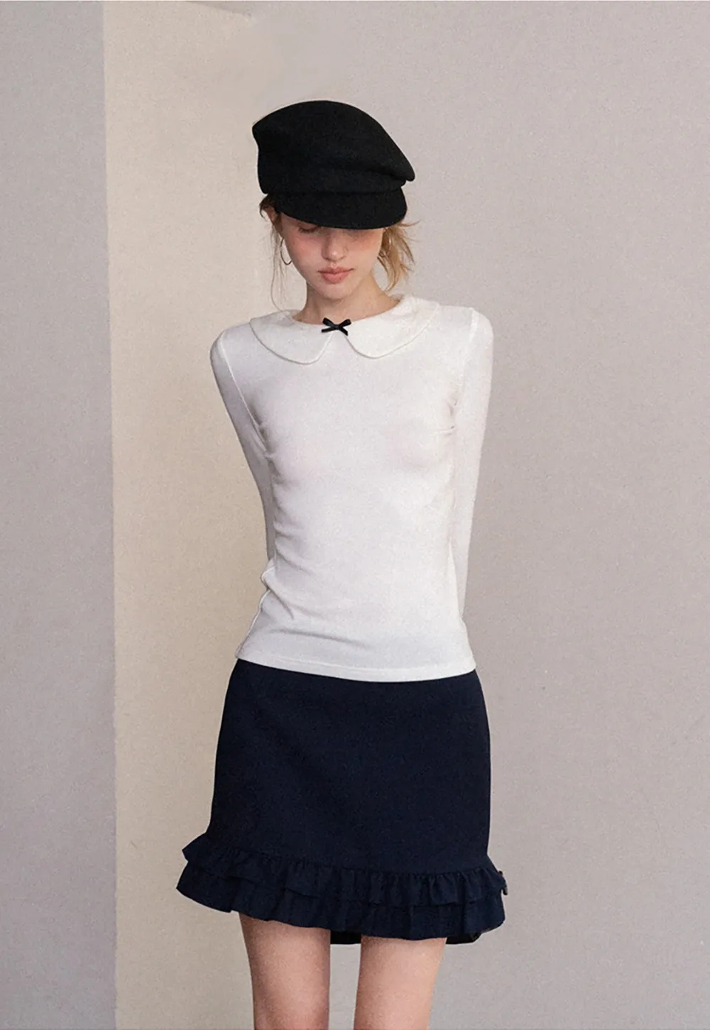 Peter Pan Collar Long Sleeve Tee