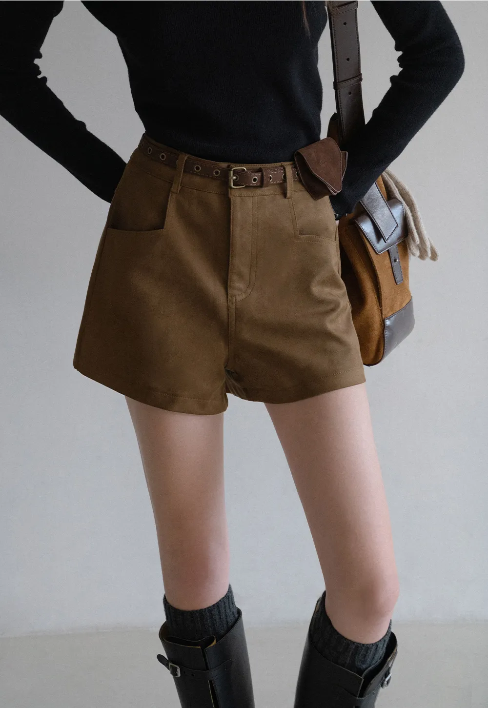 Belted Pocket Shorts