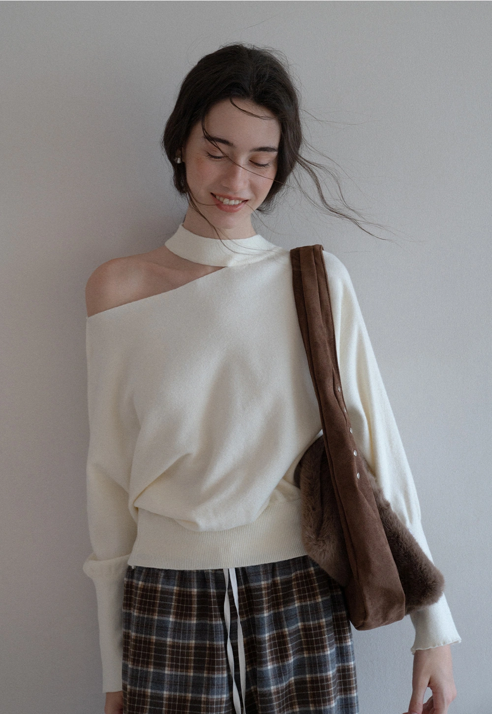 Off Shoulder Strap Detail Pullover