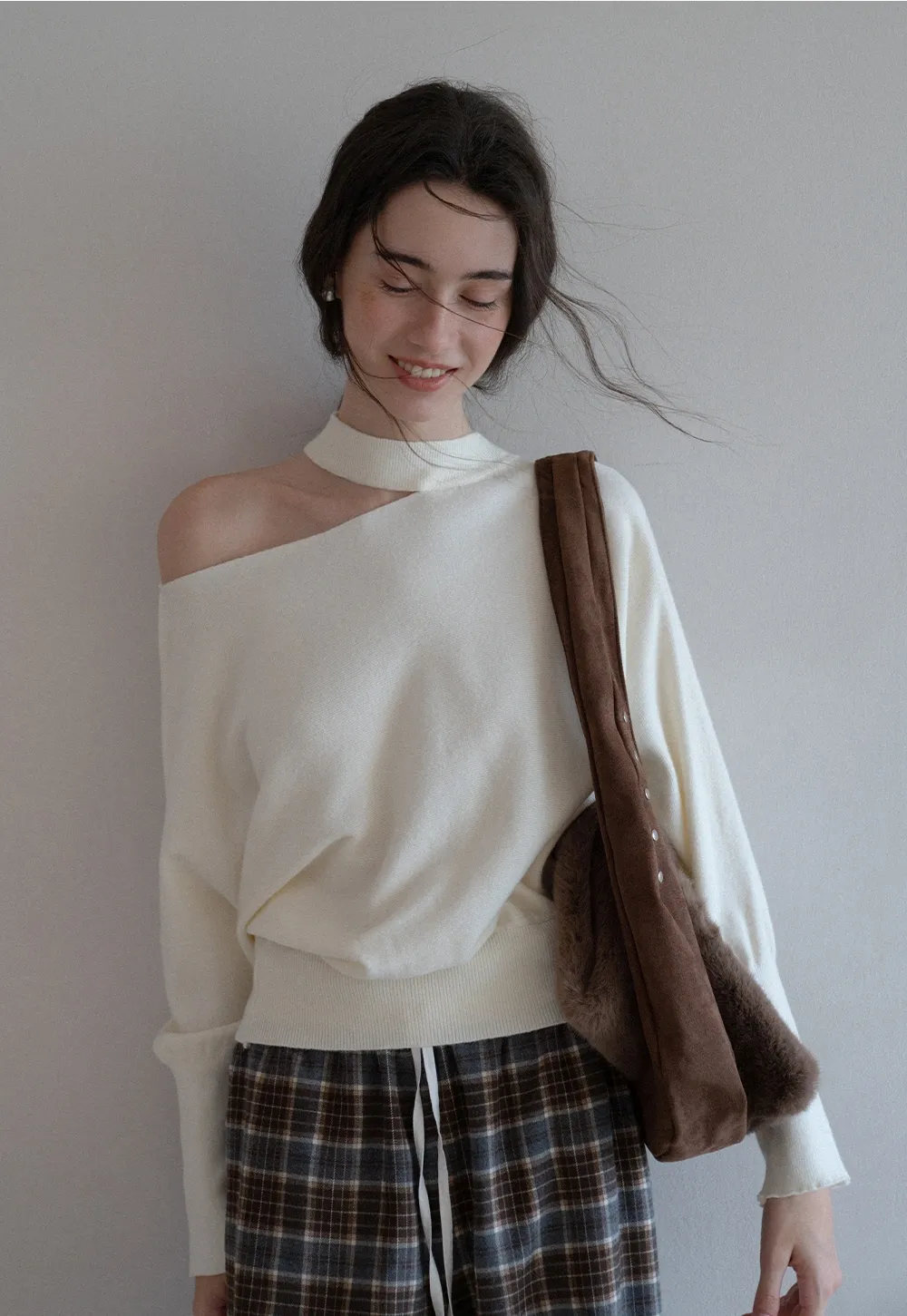 Off Shoulder Strap Detail Pullover