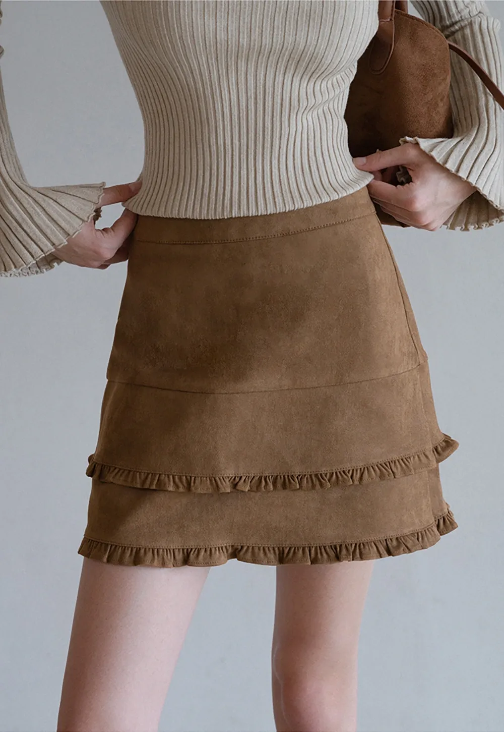 Ruffle Hem A-Line Mini Skirt