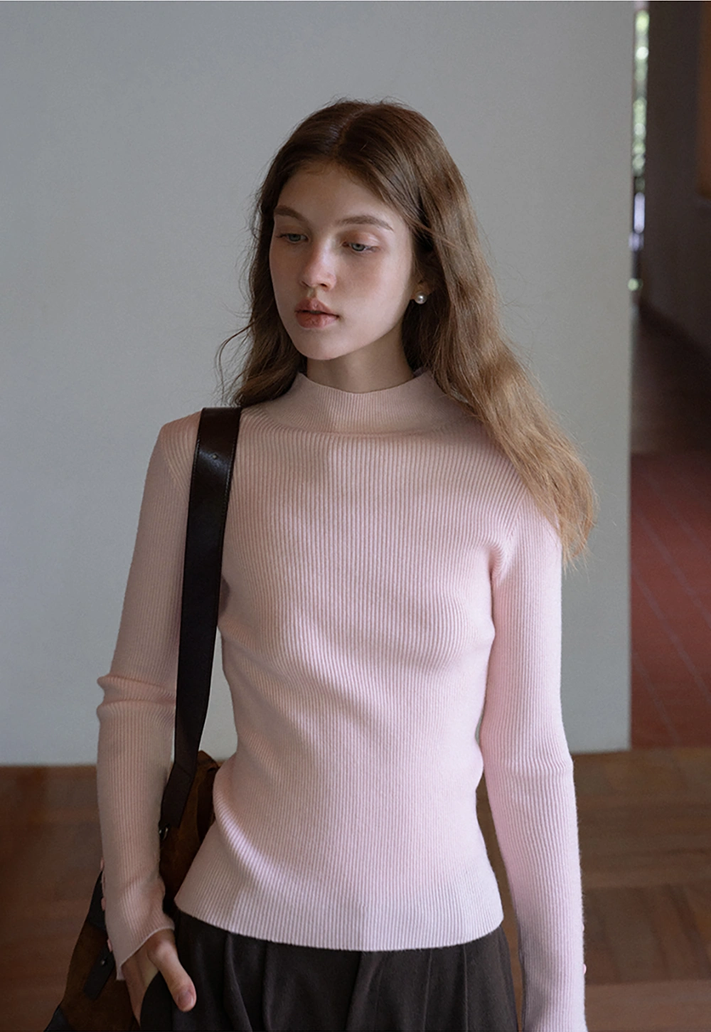 Womens Mock Neck Knit Top