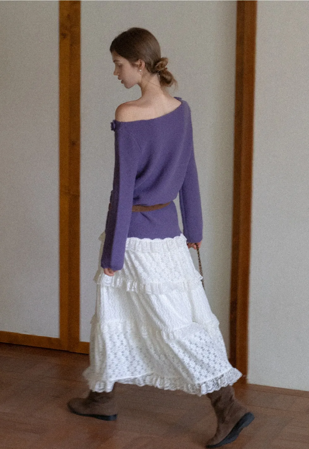 Women Off Shoulder Knit Sweater