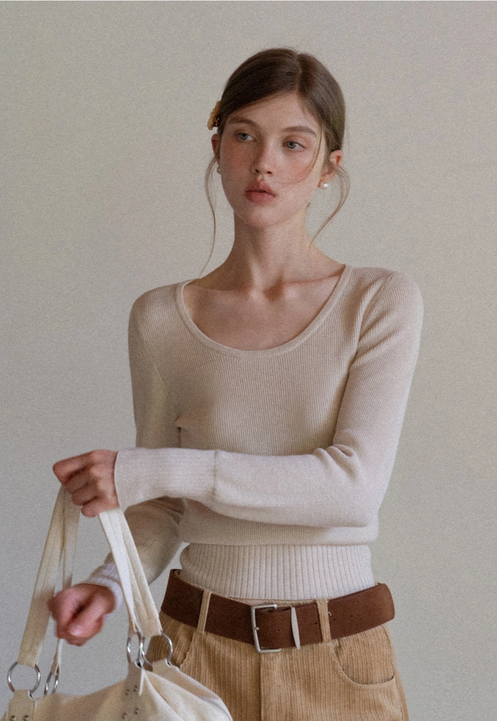 Basic Round Neck Slim Fit Sweater