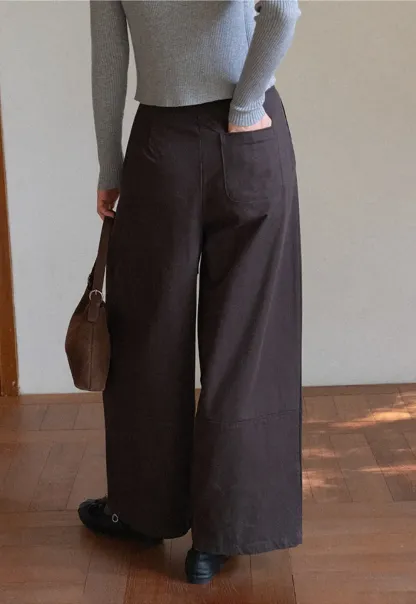 High-Waist Wide-Leg Pants with Tie Belt