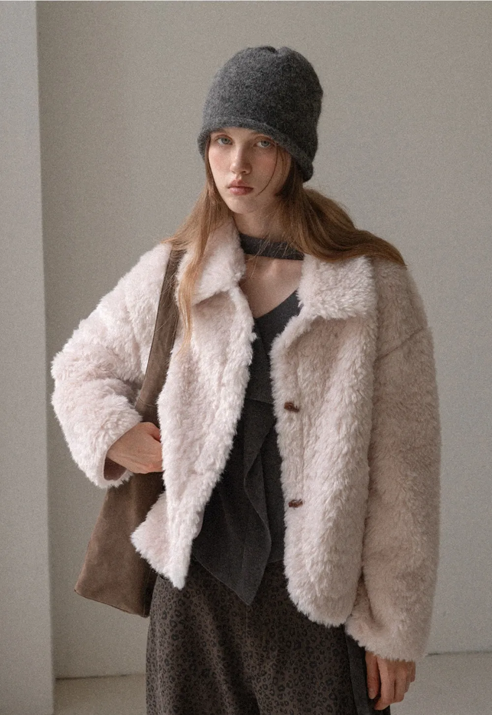 Women Faux Shearling Jacket Short Teddy Coat Winter