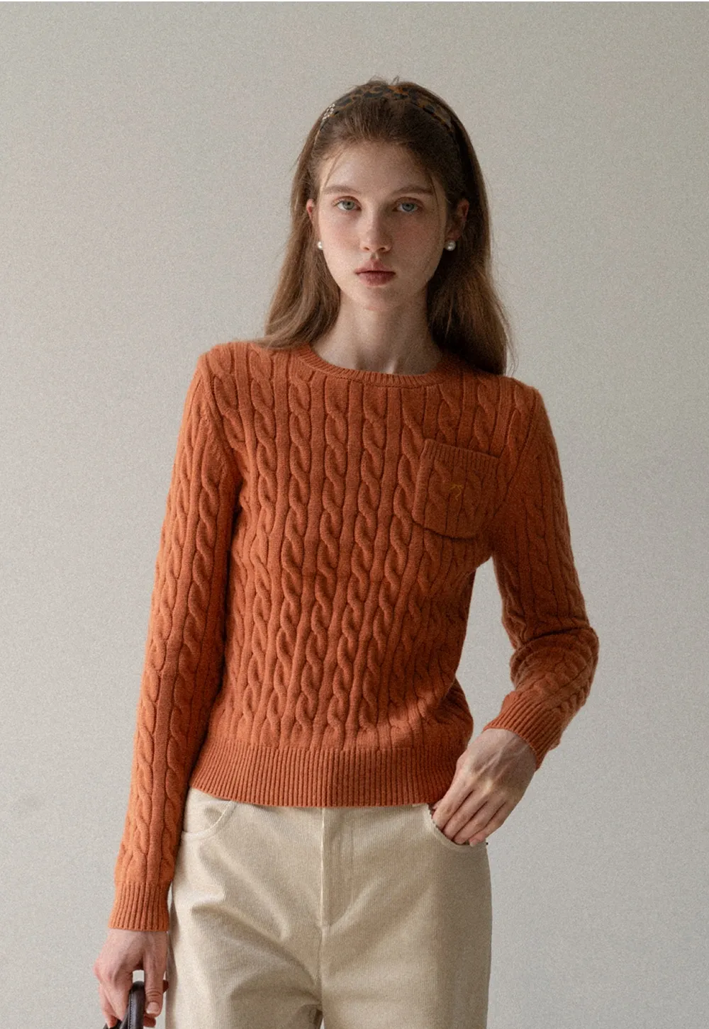 Women Cable Knit Sweater Long Sleeve Pullover Fall