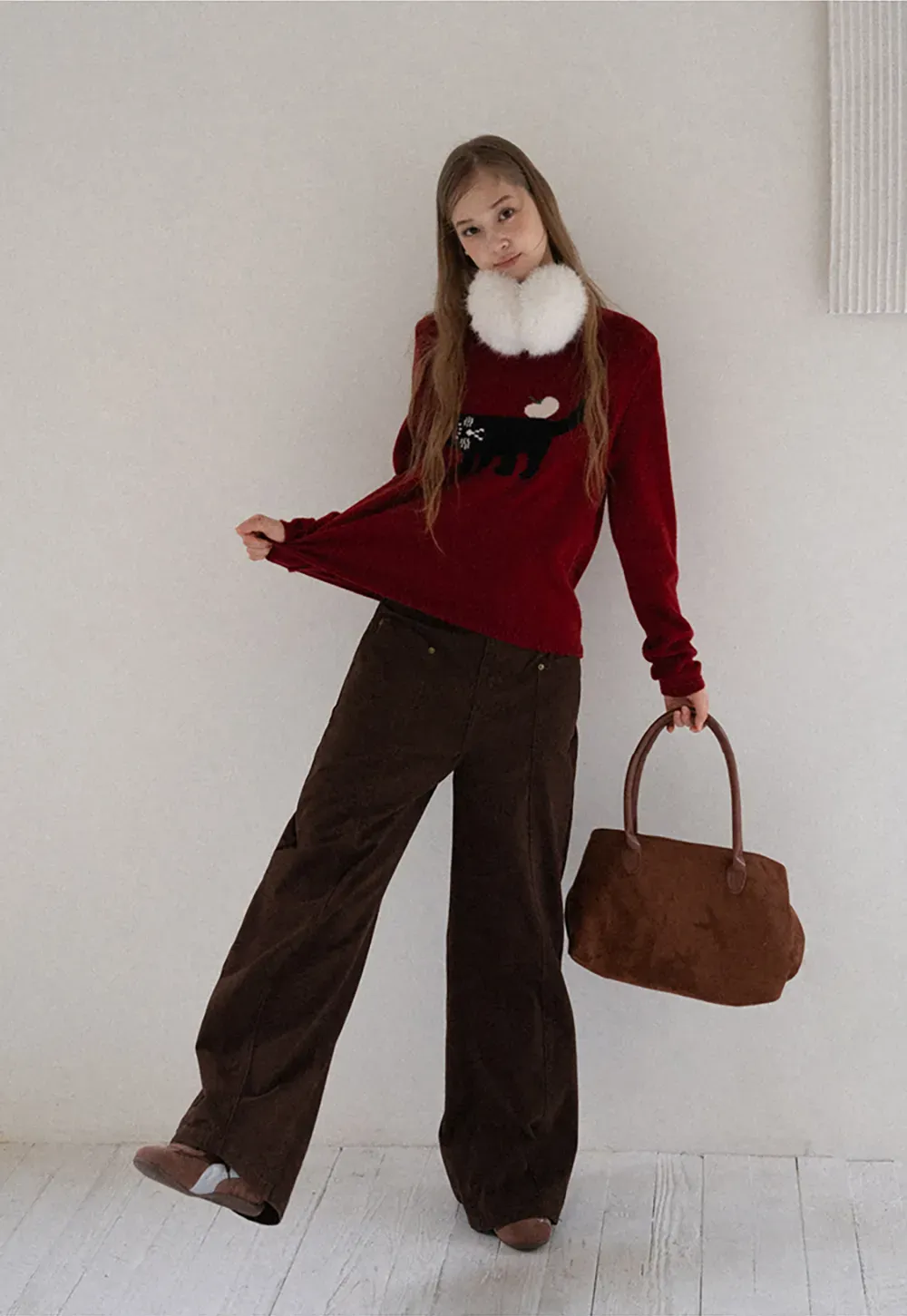 Cat Pattern Knit Sweater