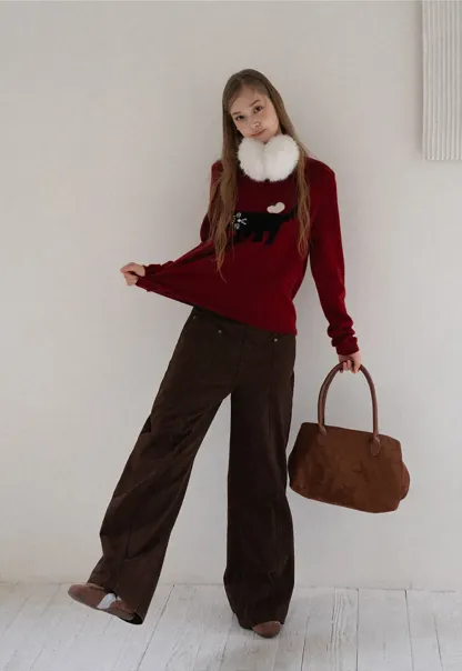 Cat Pattern Knit Sweater