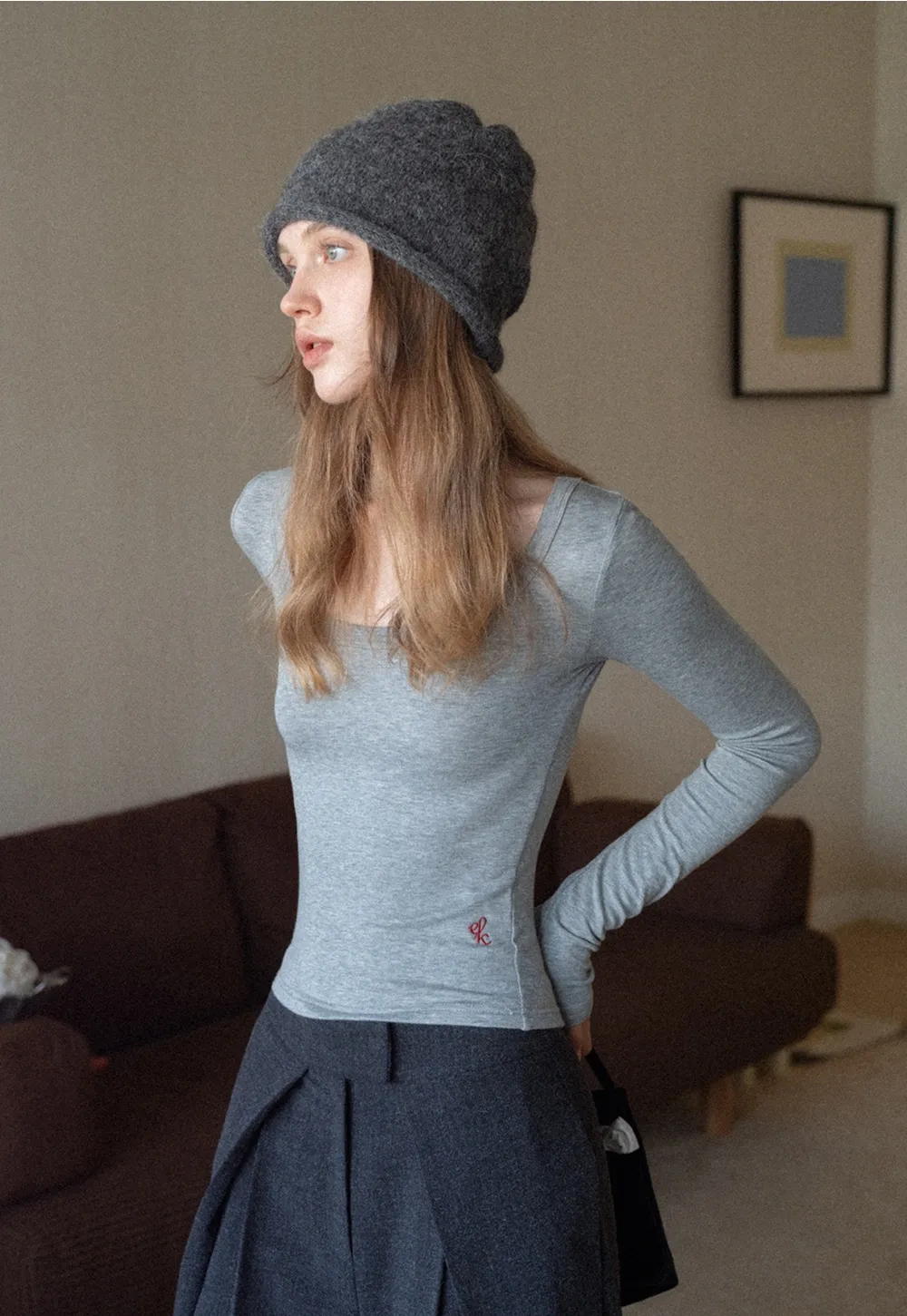 Basic Stretch Long Sleeve Tee for Women Casual