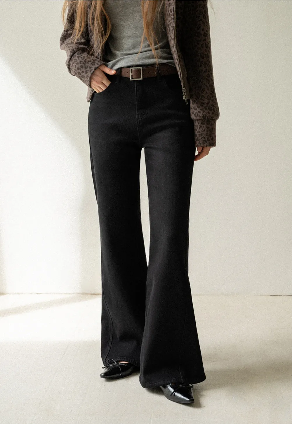 Womens High Rise Wide Leg Denim Pants