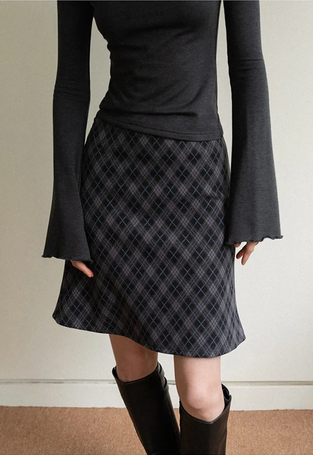 Plaid A-Line Mini Skirt