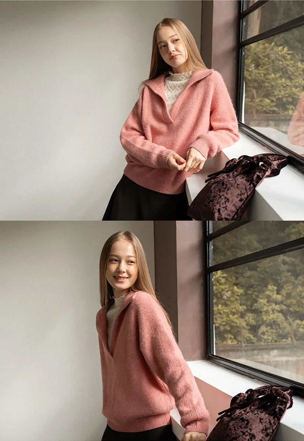 Cozy Half-Zip Sweater with Ribbed Details for Women