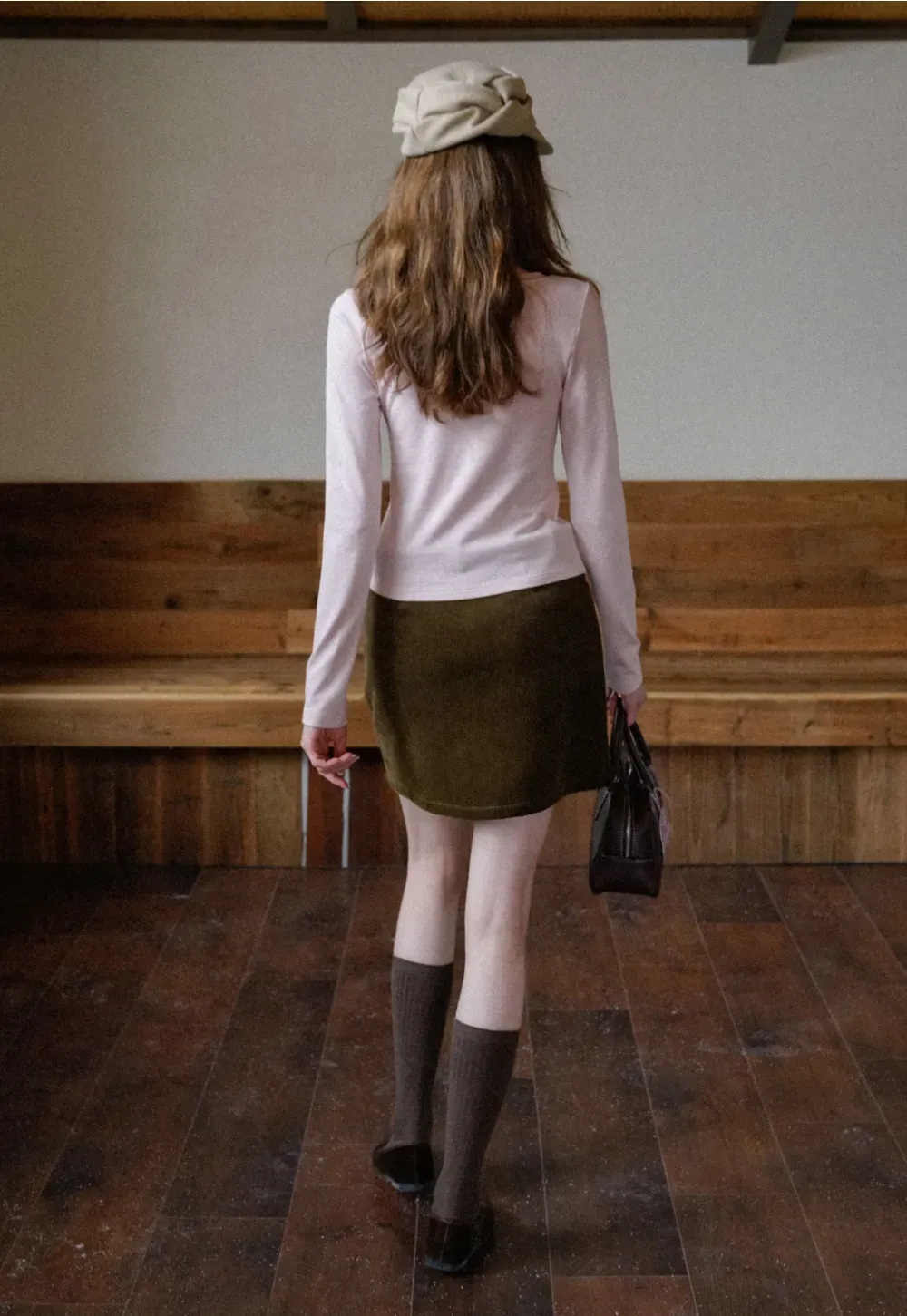 Structured Wool Blend Newsboy Cap