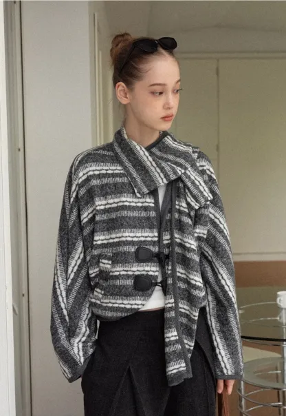 Retro Stripe Fleece Jacket