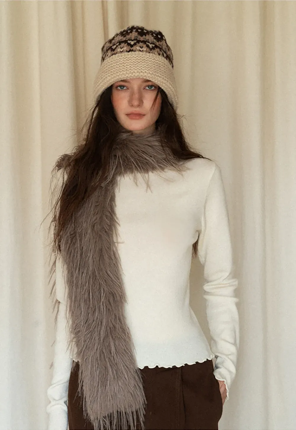 Faux Fur Long Scarf