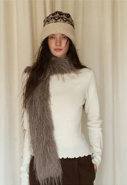 Faux Fur Long Scarf