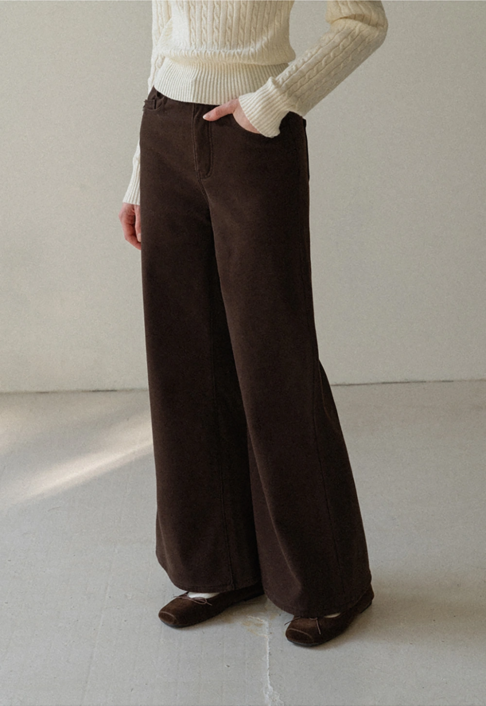 Soft Cotton Wide-Leg Pants with Button Detail