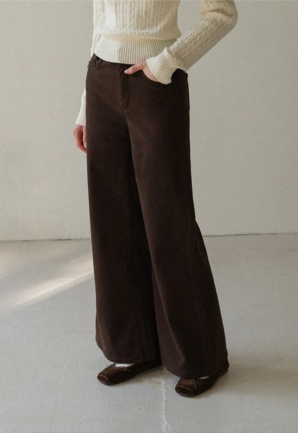 Soft Cotton Wide-Leg Pants with Button Detail