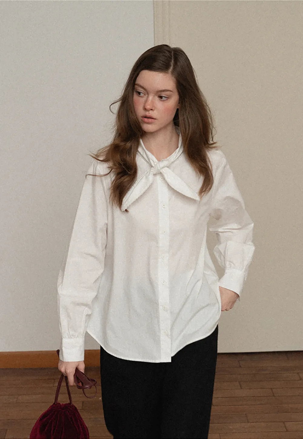 Oversized Peter Pan Collar Blouse