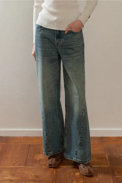 Wide-Leg Denim Jeans