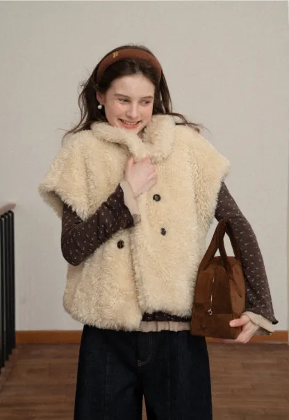 Button-Up Warm Fleece Vest for Winter