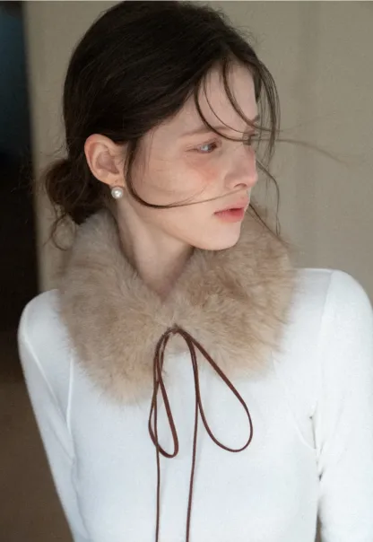 Faux Fur Tie Collar