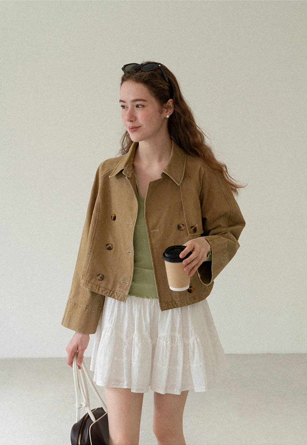 Cropped Double Breasted Short Jacket