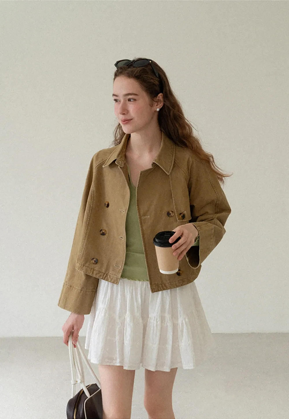 Cropped Double Breasted Short Jacket