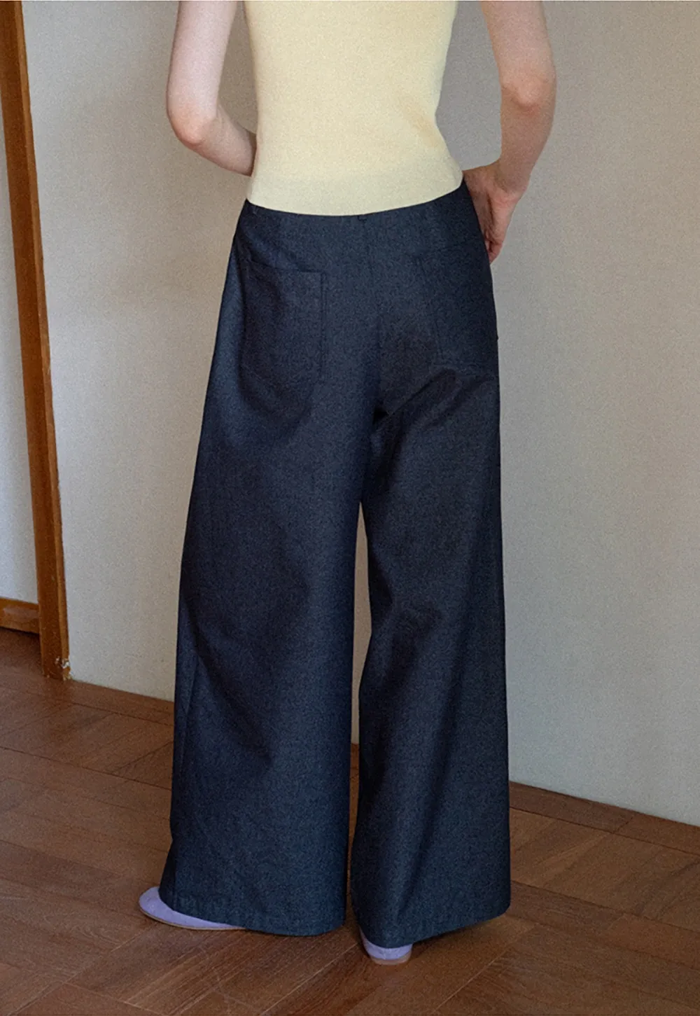 Women's High Waist Pleated Wide Leg Trousers