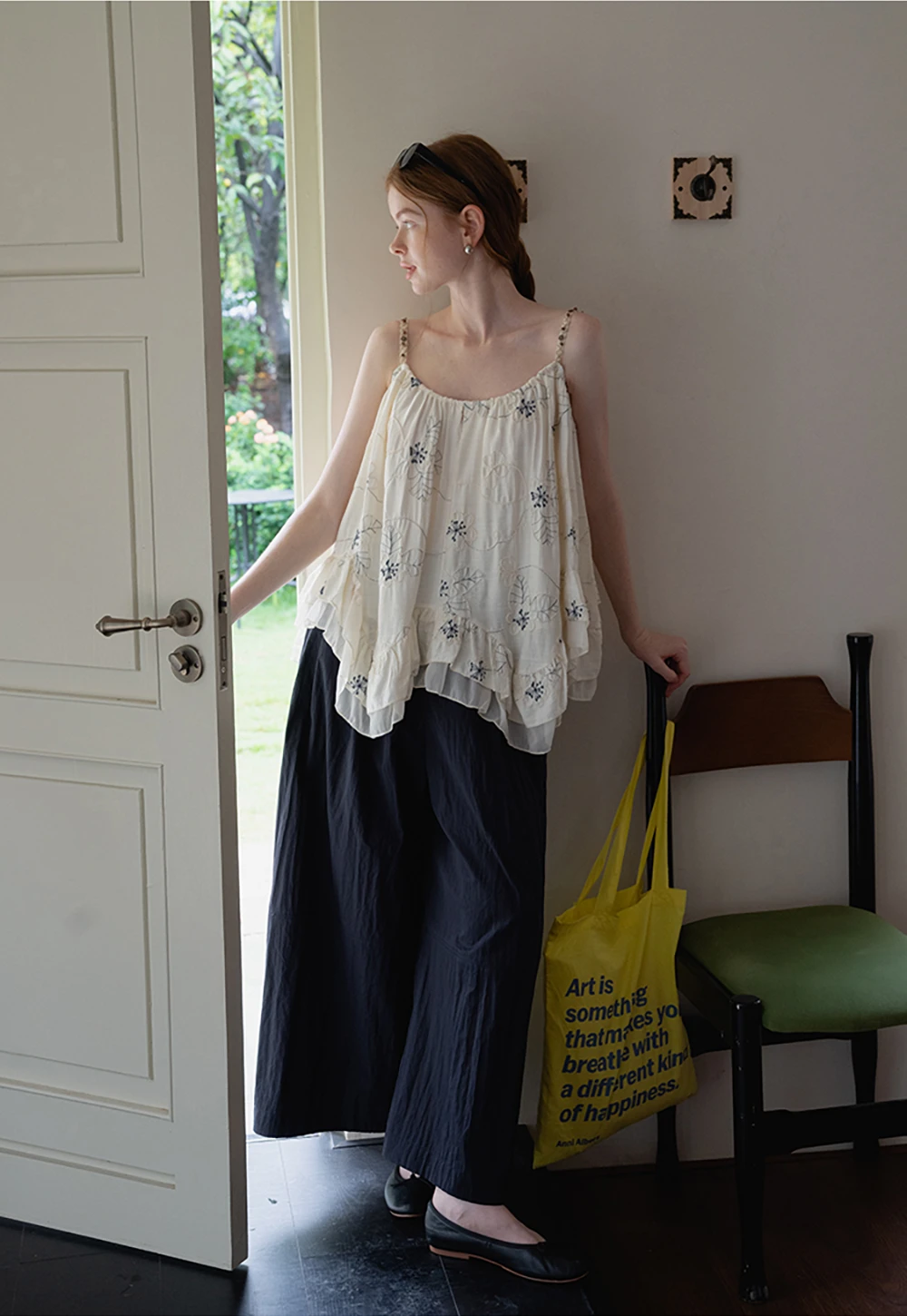 Wide Leg High Waist Cotton Pants